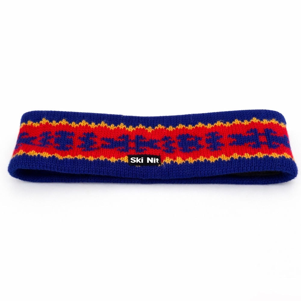 Vintage Ski Nit Nordic Wool Headband Made in Canada Fleece Lined Ski Snow Retro